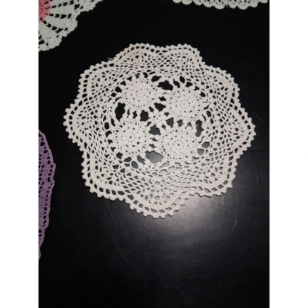 Lot Of 7 Vintage Crochet Handmade. Colorful!  Beautiful! - Picture 8 of 16